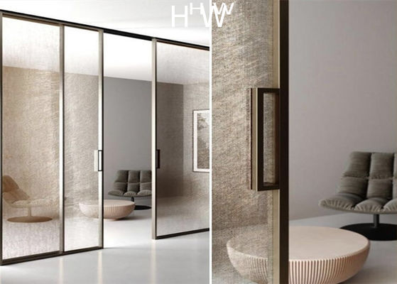 Metal Coated Fabric Metalspurc Glass 9.5mm For Minimalism Style Door