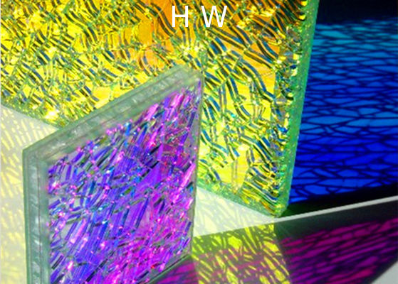 Shattered Textured Dichroic Glass Laminate Flat Shape
