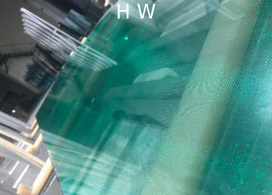 Green Metalspurc Decorative Fabric Laminated Glass
