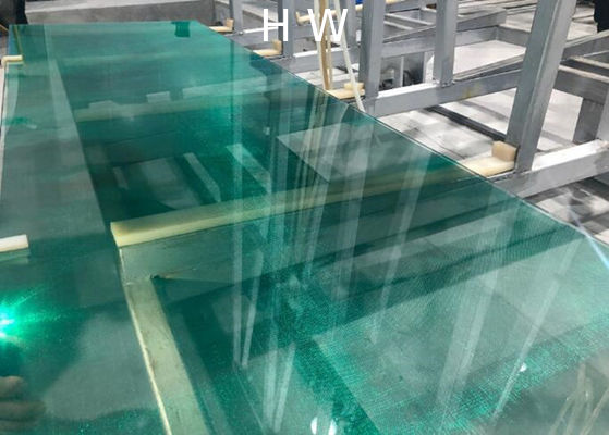 Green Metalspurc Decorative Fabric Laminated Glass