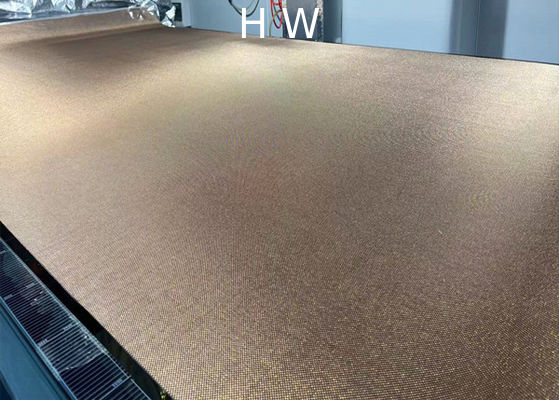 Copper Color Metal Coated Polymer Mesh Fabric For Laminated Glass Door