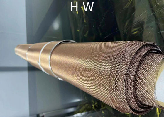 Copper Color Metal Coated Polymer Mesh Fabric For Laminated Glass Door